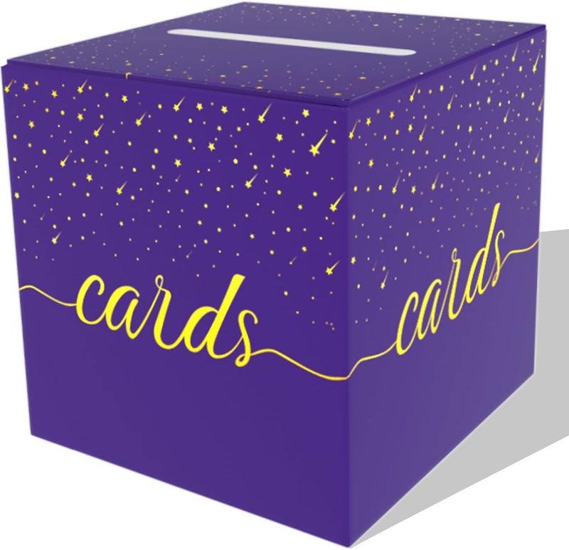 OLIVBIN Purple Card Box, Wedding Party Card Storage Box, Used for Birthday, Baby or Bride, Graduation Ceremony, Retirement Ceremony, Anniversary Decoration Party Supplies - Image 1